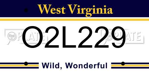 O2L229 West Virginia License Plate