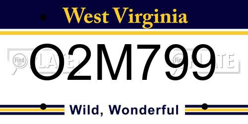 O2M799 West Virginia License Plate