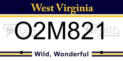 O2M821 West Virginia License Plate
