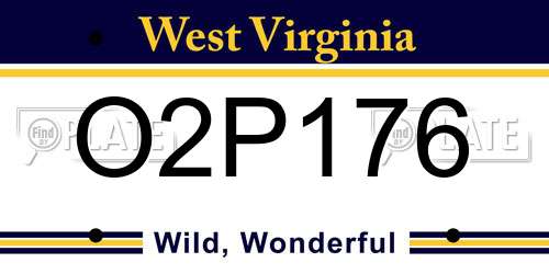 O2P176 West Virginia License Plate