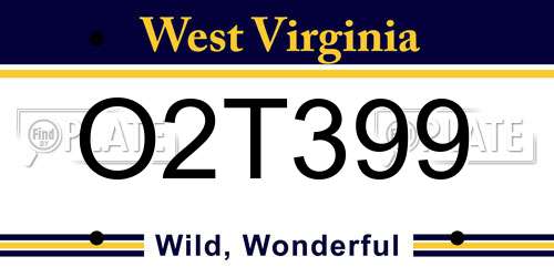 O2T399 West Virginia License Plate