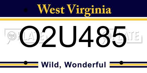 O2U485 West Virginia License Plate