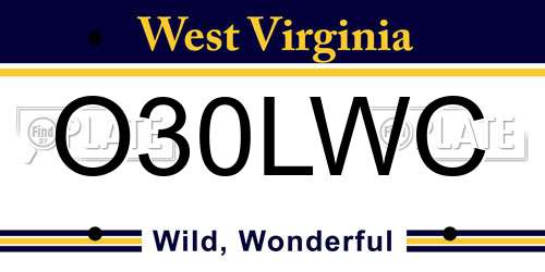 O30LWC West Virginia License Plate