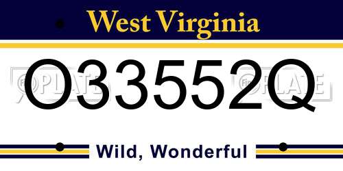 O33552Q West Virginia License Plate