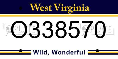 O338570 West Virginia License Plate