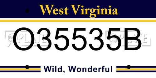 O35535B West Virginia License Plate