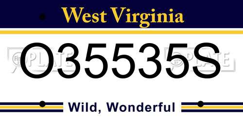 O35535S West Virginia License Plate
