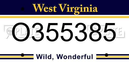 O355385 West Virginia License Plate