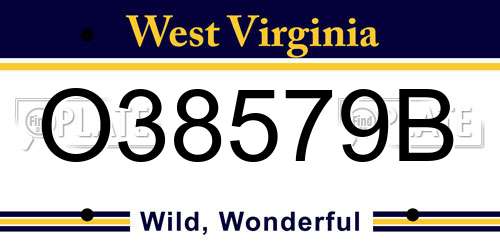 O38579B West Virginia License Plate