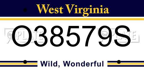 O38579S West Virginia License Plate