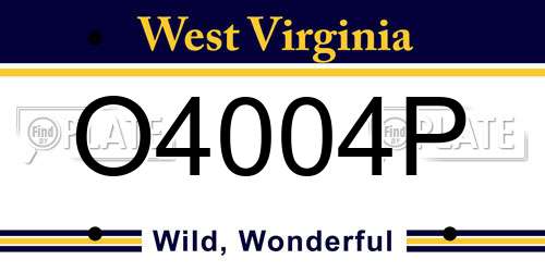 O4004P West Virginia License Plate
