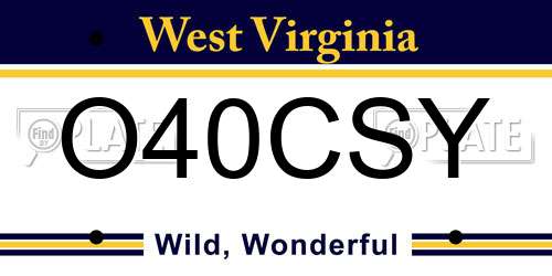 O40CSY West Virginia License Plate