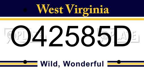 O42585D West Virginia License Plate