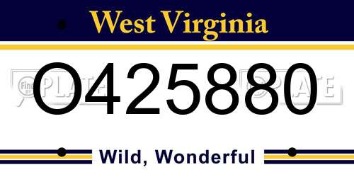 O425880 West Virginia License Plate