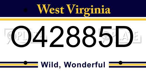 O42885D West Virginia License Plate