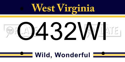 O432WI West Virginia License Plate
