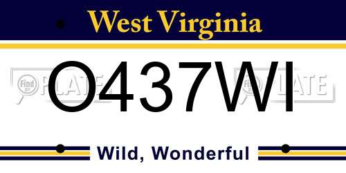 O437WI West Virginia License Plate