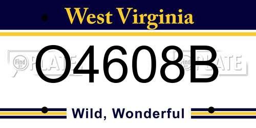O4608B West Virginia License Plate