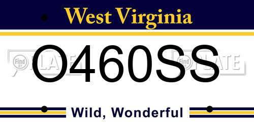 O460SS West Virginia License Plate