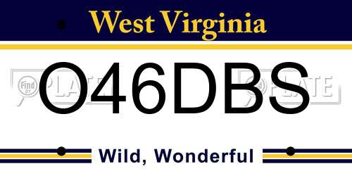 O46DBS West Virginia License Plate