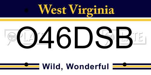 O46DSB West Virginia License Plate