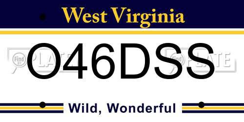 O46DSS West Virginia License Plate