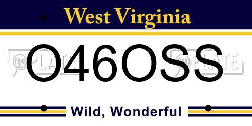 O46OSS West Virginia License Plate