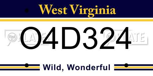 O4D324 West Virginia License Plate