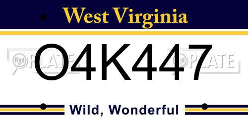 O4K447 West Virginia License Plate