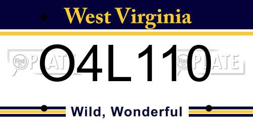 O4L110 West Virginia License Plate