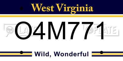 O4M771 West Virginia License Plate