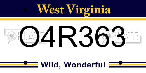 O4R363 West Virginia License Plate
