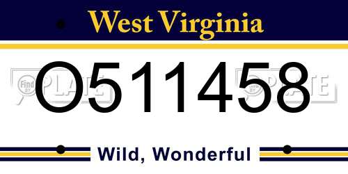 O511458 West Virginia License Plate