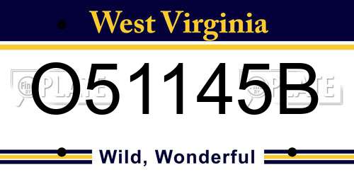 O51145B West Virginia License Plate