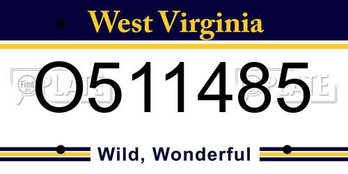 O511485 West Virginia License Plate