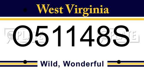 O51148S West Virginia License Plate