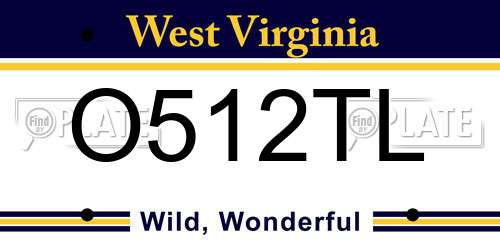 O512TL West Virginia License Plate