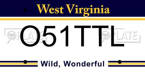 O51TTL West Virginia License Plate