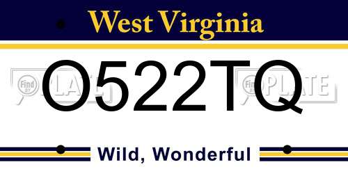 O522TQ West Virginia License Plate