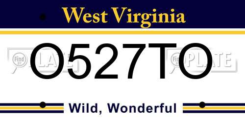 O527TO West Virginia License Plate