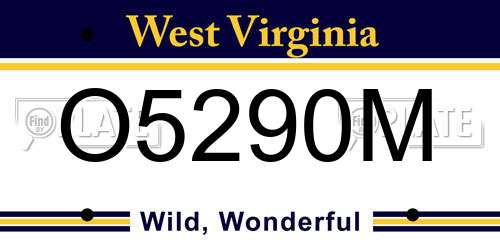 O5290M West Virginia License Plate