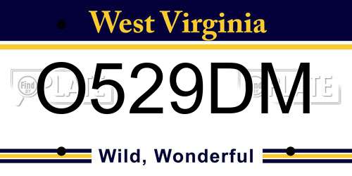O529DM West Virginia License Plate