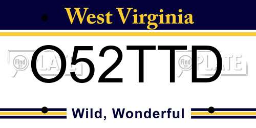 O52TTD West Virginia License Plate