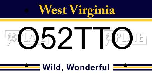 O52TTO West Virginia License Plate