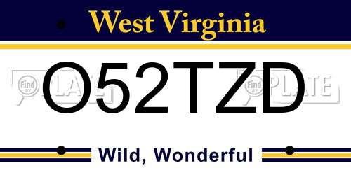 O52TZD West Virginia License Plate
