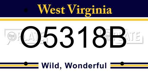 O5318B West Virginia License Plate