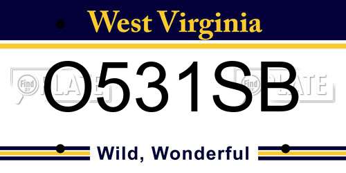O531SB West Virginia License Plate