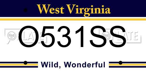O531SS West Virginia License Plate