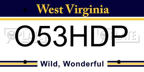 O53HDP West Virginia License Plate