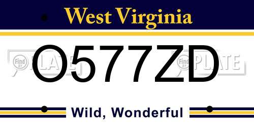 O577ZD West Virginia License Plate